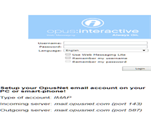 Tablet Screenshot of mail.opusnet.com